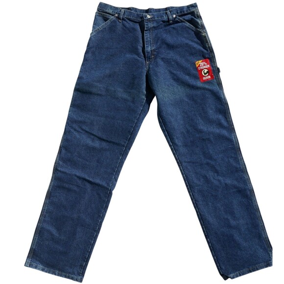 Wrangler Denim Workwear Blue Straight Fit Carpenter Jeans Size 36x34 NWT - Picture 1 of 7